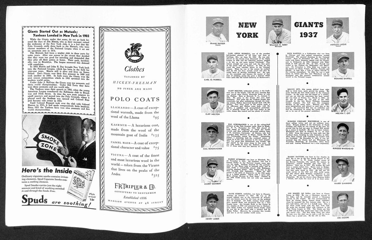 1930 World Series Program New York Yankees vs. New York Giants DiMaggio 206095