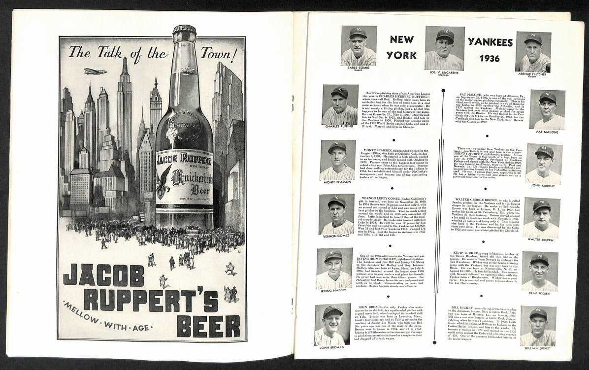 1936 World Series Program New York Giants vs. New York Yankees 206096
