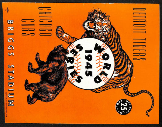 1945 World Series Program Detroit Tigers Vs. Chicago Cubs VERY CLEAN 206098