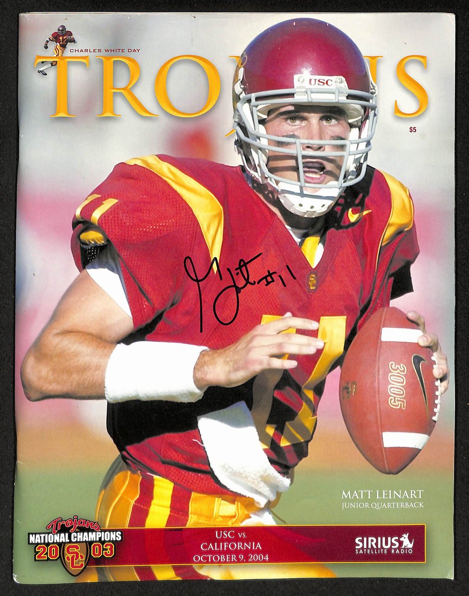 Matt Leinart Signed/Auto 10/9/2004 College Football Program USC vs. Calif 206099
