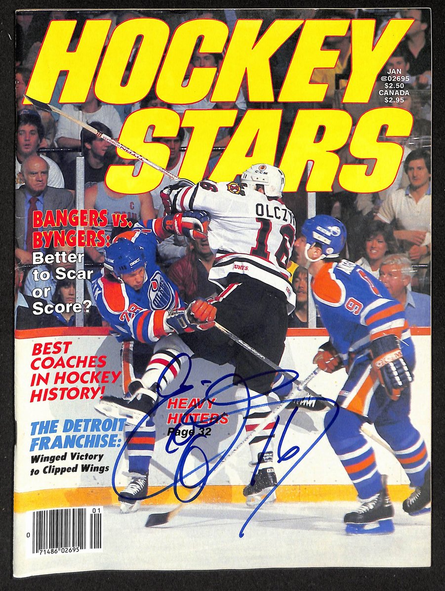 Ed Olczyk Signed/Auto Spring 1986 Hockey Stars Magazine Blackhawks 206100