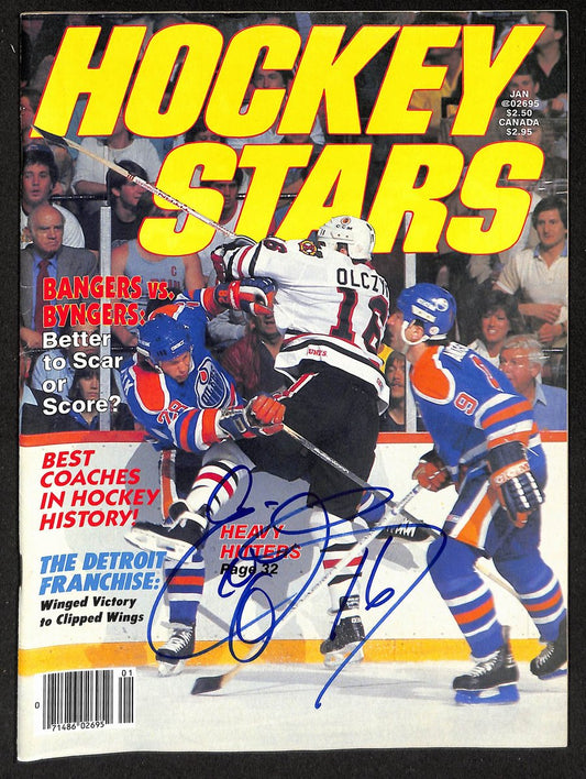 Ed Olczyk Signed/Auto Spring 1986 Hockey Stars Magazine Blackhawks 206100