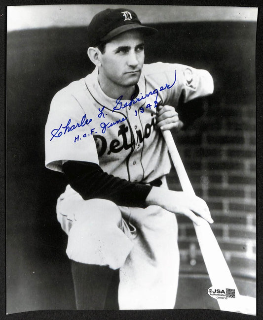 Charlie Gehringer HOF Signed/Inscribed 8x10 Photo Detroit Tigers JSA 206111
