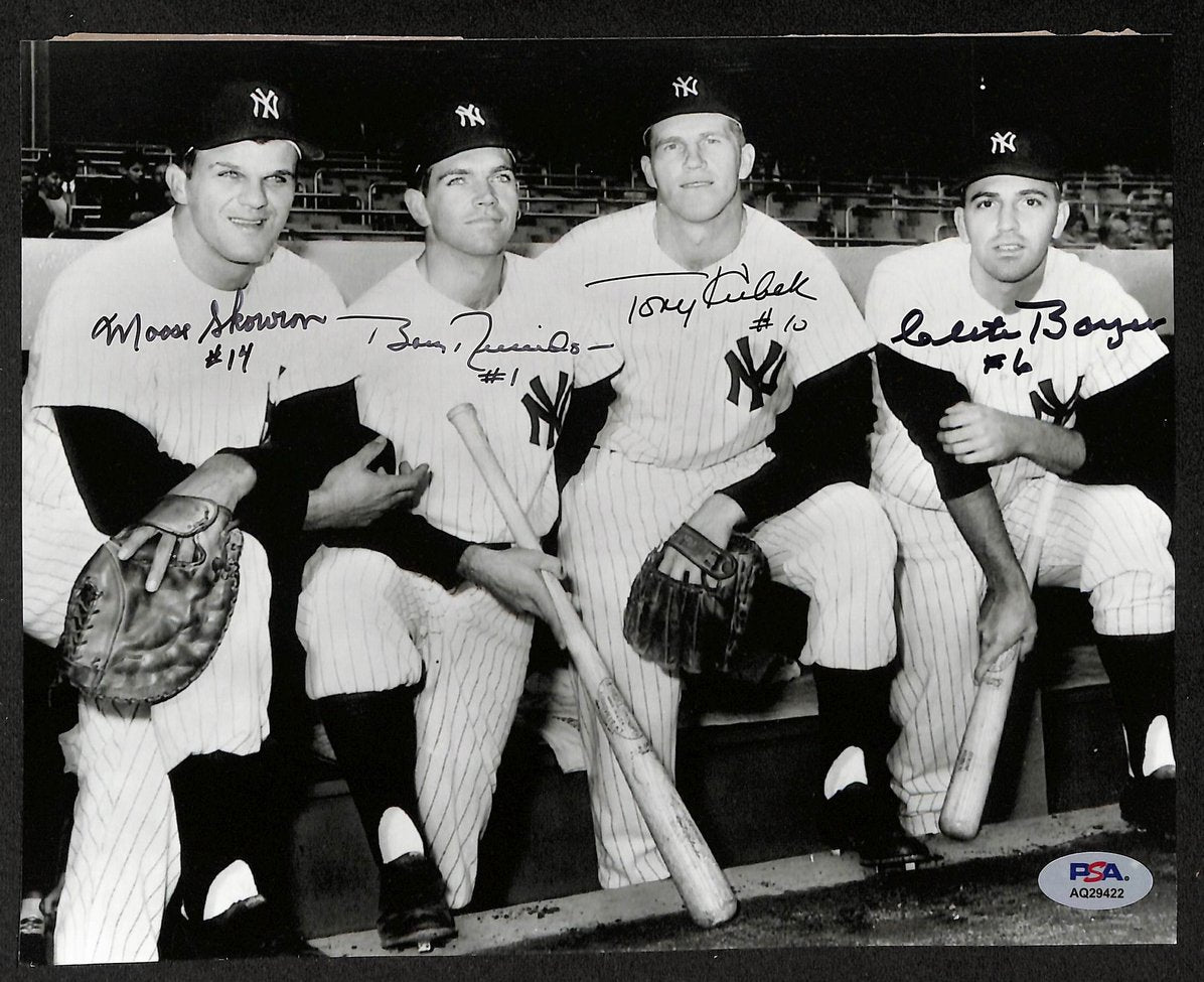 Skowron/Richardson/Kubek/Boyer Signed/Auto 8x10 Photo Yankees PSA/DNA 206116