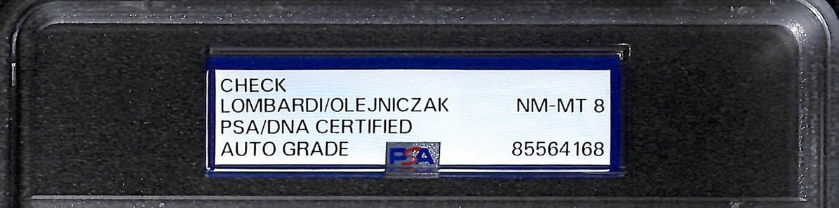 Dominic Olejniczak/Vince Lombardi Signed/Auto 1960 Bank Check PSA/DNA 206091