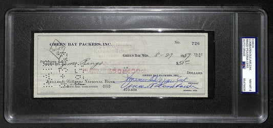 Dominic Olejniczak/Vince Lombardi/Jim Ringo Signed Bank Check PSA/DNA 206092