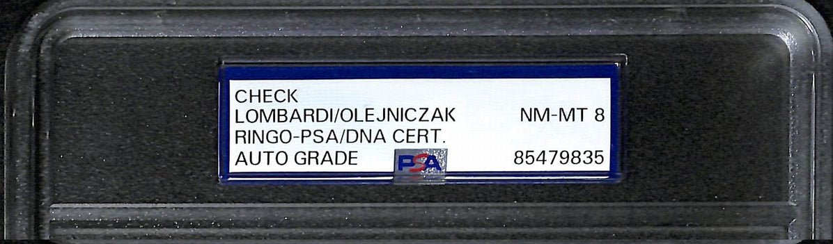 Dominic Olejniczak/Vince Lombardi/Jim Ringo Signed Bank Check PSA/DNA 206092