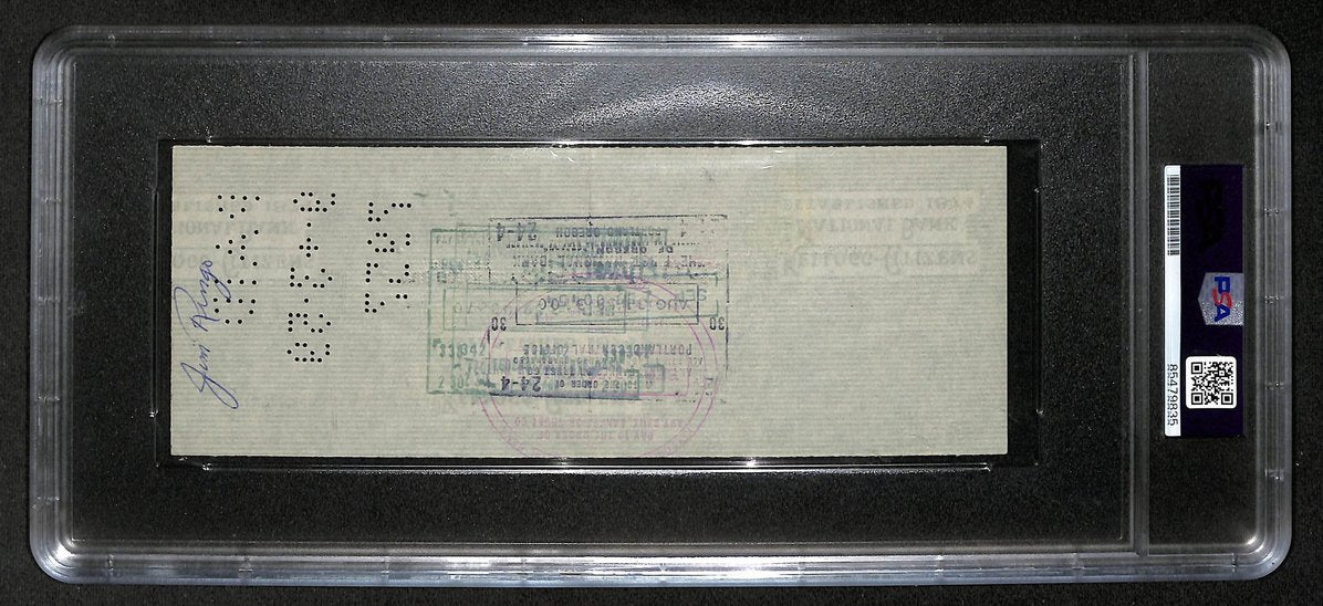 Dominic Olejniczak/Vince Lombardi/Jim Ringo Signed Bank Check PSA/DNA 206092