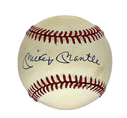 Mickey Mantle Single-Signed/Auto OAL/Brown Baseball Full JSA LOA  205157