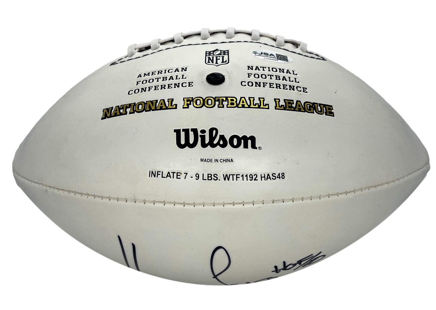 Howie Long HOF Signed/Auto Wilson White Panel "The Duke" Football JSA 205158