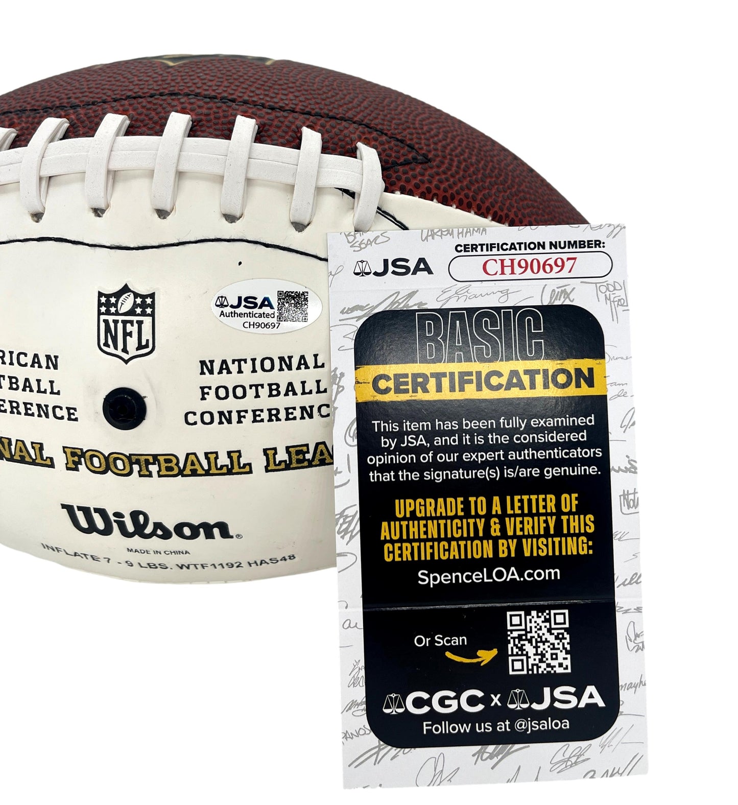 Howie Long HOF Signed/Auto Wilson White Panel "The Duke" Football JSA 205158