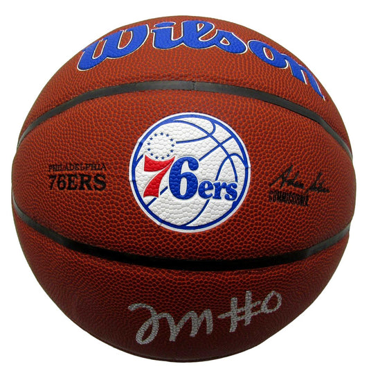Tyrese Maxey Signed/Auto Philadelphia 76ers Logo NBA Basketball Fanatics 205640