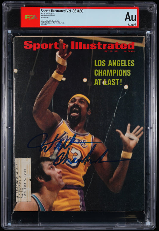Wilt Chamberlain HOF Signed 1972 Sports Illustrated Magazine AUTO 9 PSA/DNA