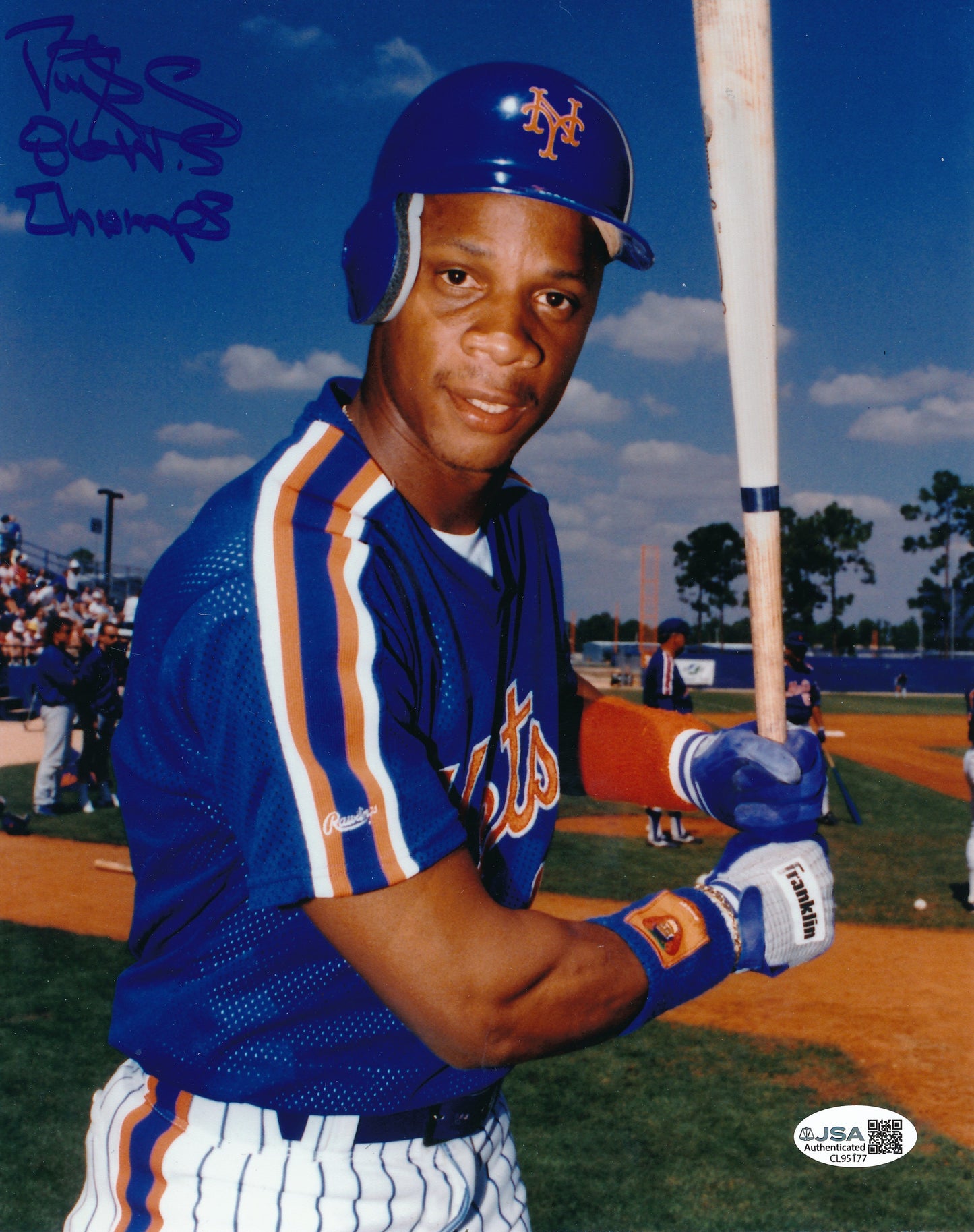 Daryl Strawberry Signed/Inscribed 8x10 Photo New York Mets JSA  207751