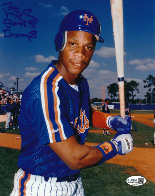 Daryl Strawberry Signed/Inscribed 8x10 Photo New York Mets JSA  207751
