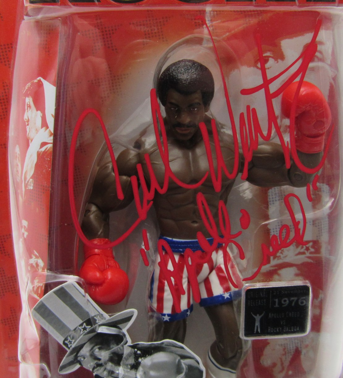 Carl Weathers Signed/Inscribed Apollo Creed 8 Inch Figurine "Rocky" JSA 204890