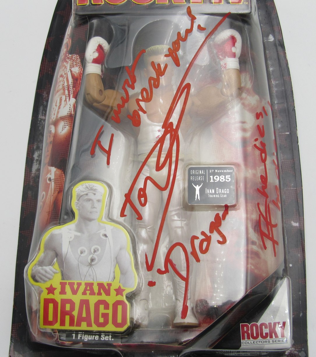 Dolph Lundgren Signed/Inscribed Ivan Drago 8 Inch Figurine "Rocky IV" JSA 204891