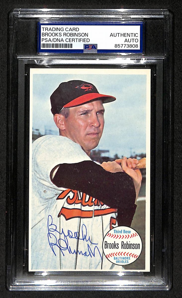 Brooks Robinson HOF Signed/Auto 1964 TOPPS Giants Card #50 Orioles PSA/DNA