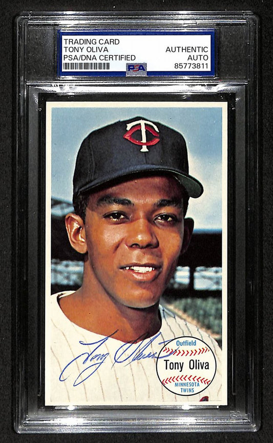 Tony Oilva HOF Signed/Auto 1964 TOPPS Giants Card #44 Twins PSA/DNA 205209
