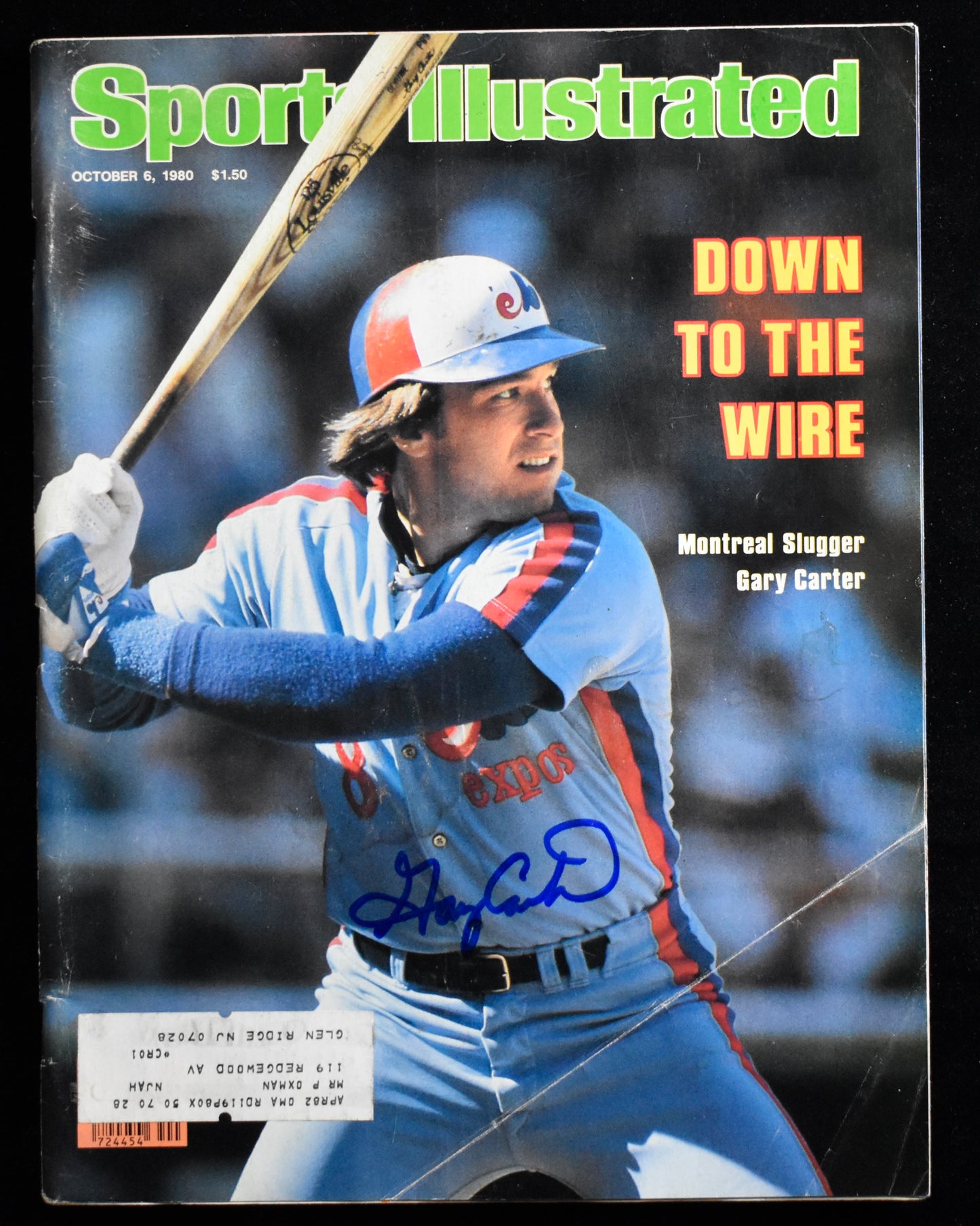 Gary Carter HOF Signed/Auto 1980 Sports Illustrated Magazine Expos JSA 205265