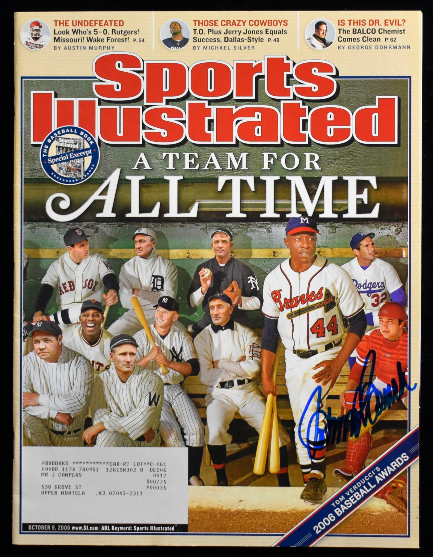 Johnny Bench HOF Signed/Auto 2006 Sports Illustrated Magazine Reds JSA 205267