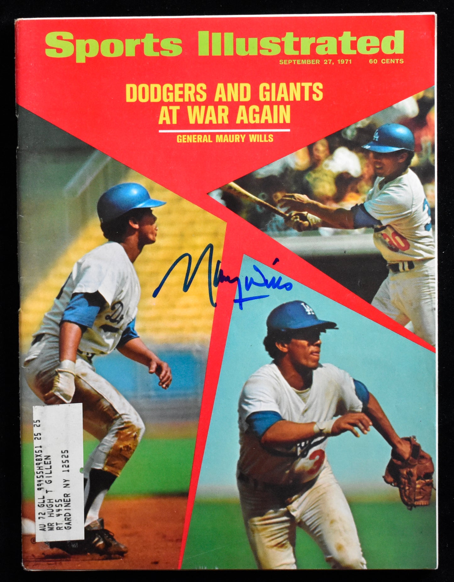 Maury Wills Signed/Auto 9/27/1971 Sports Illustrated Magazine Dodgers JSA 205270