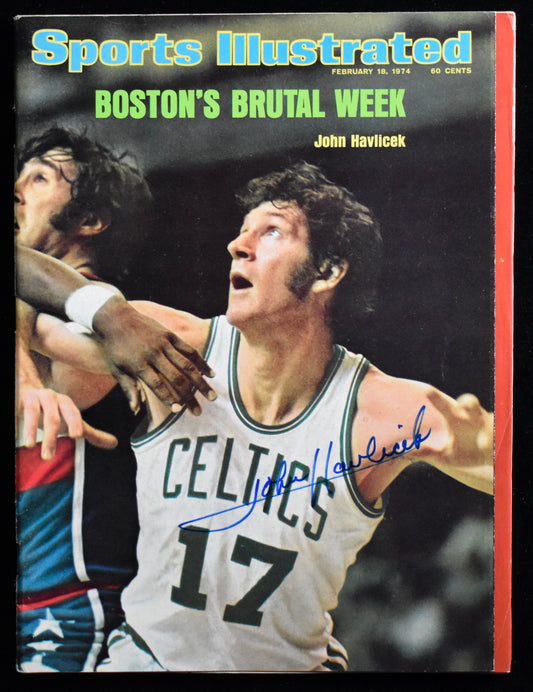 John Havlicek HOF Signed 1974 Sports Illustrated Magazine NO LABEL Celtics JSA