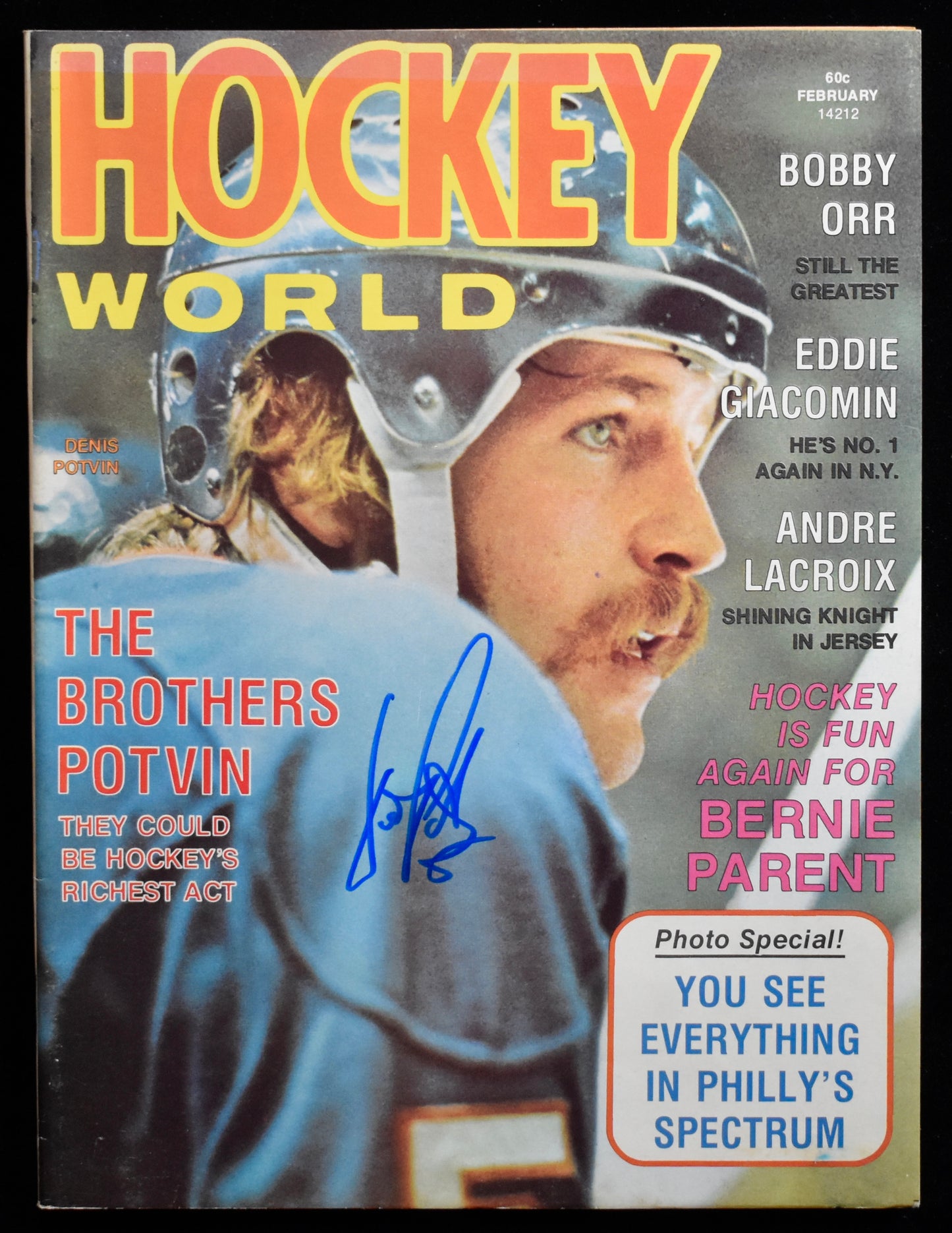 Denis Potvin HOF Signed/Auto 1974 HOCKEY World Magazine Islanders JSA 205276