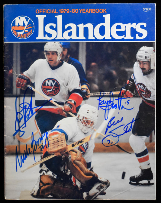 Bossy/Trottier/Smith/Potvin Multi-Signed 1979-80 Islanders Yearbook JSA 205280