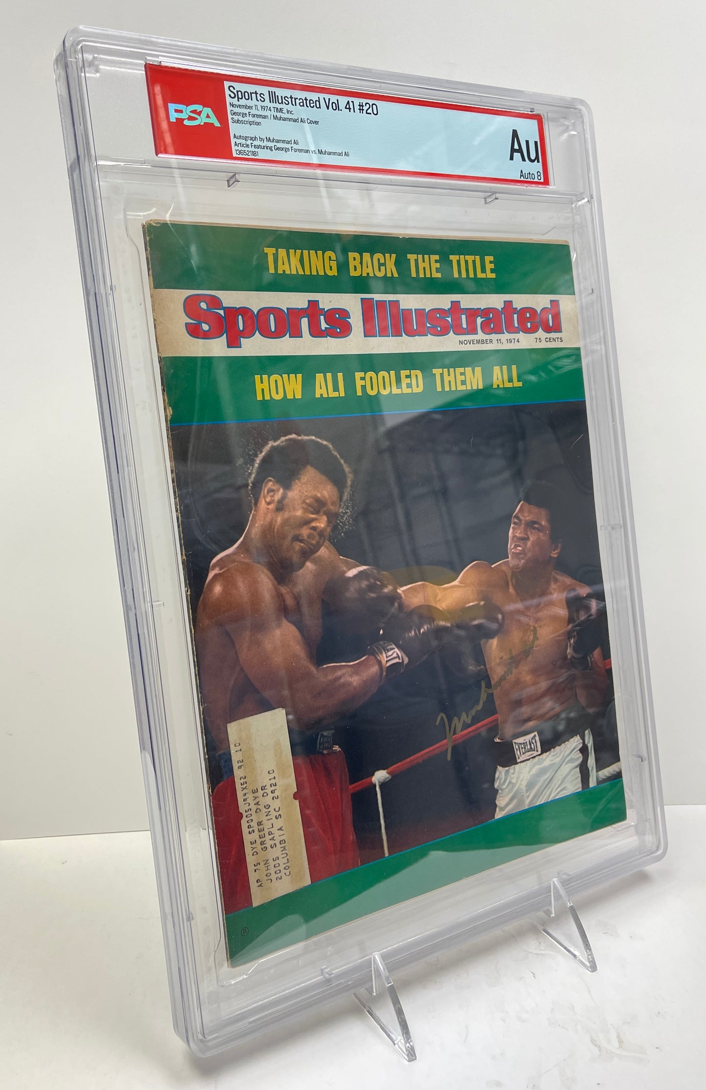 Muhammad Ali Signed/Auto 1974 Sports Illustrated Magazine AUTO 8 PSA/DNA 206049