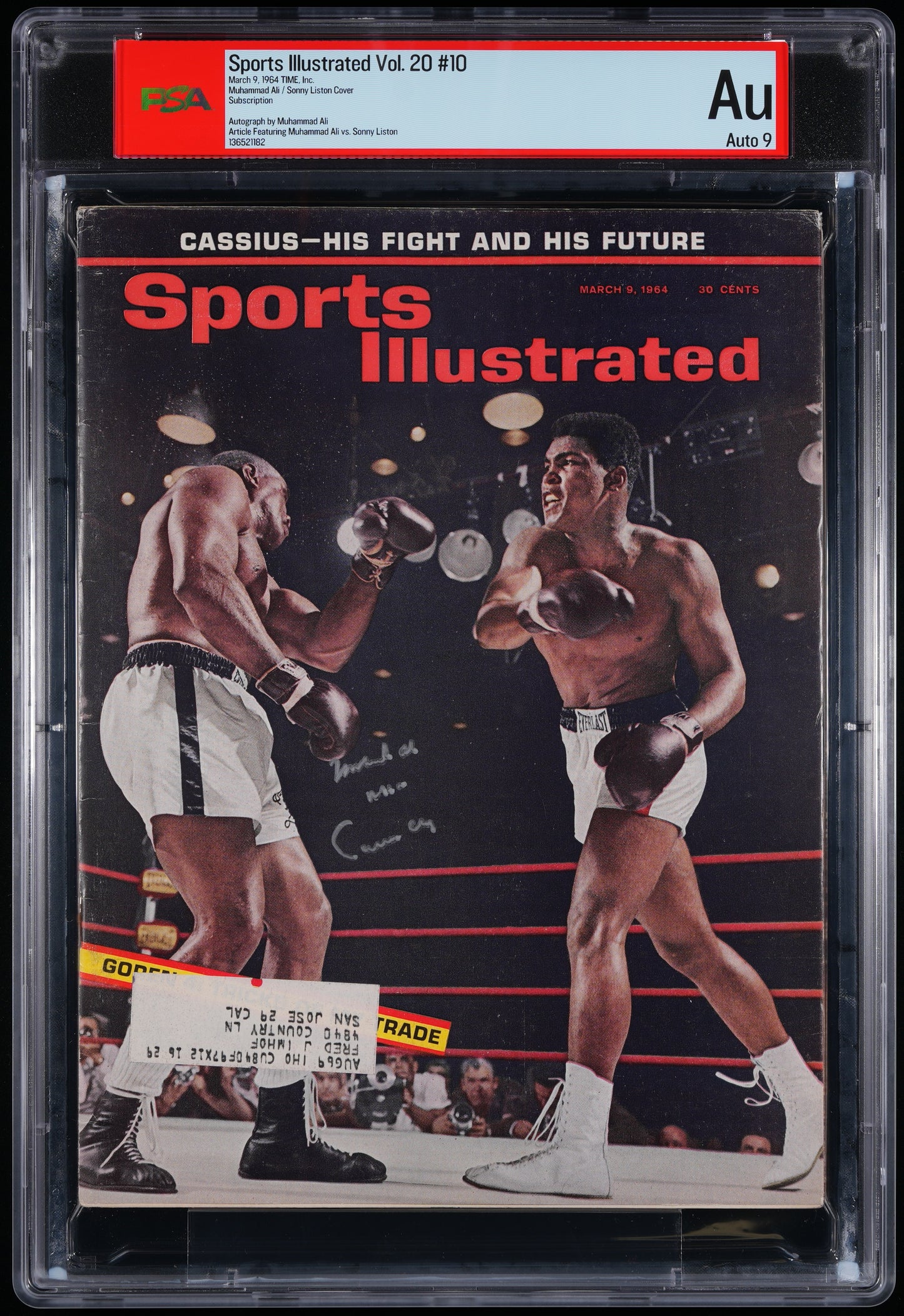 Muhammad Ali Cassius Clay Signed 1964 Sports Illustrated Magazine AUTO 9 PSA/DNA