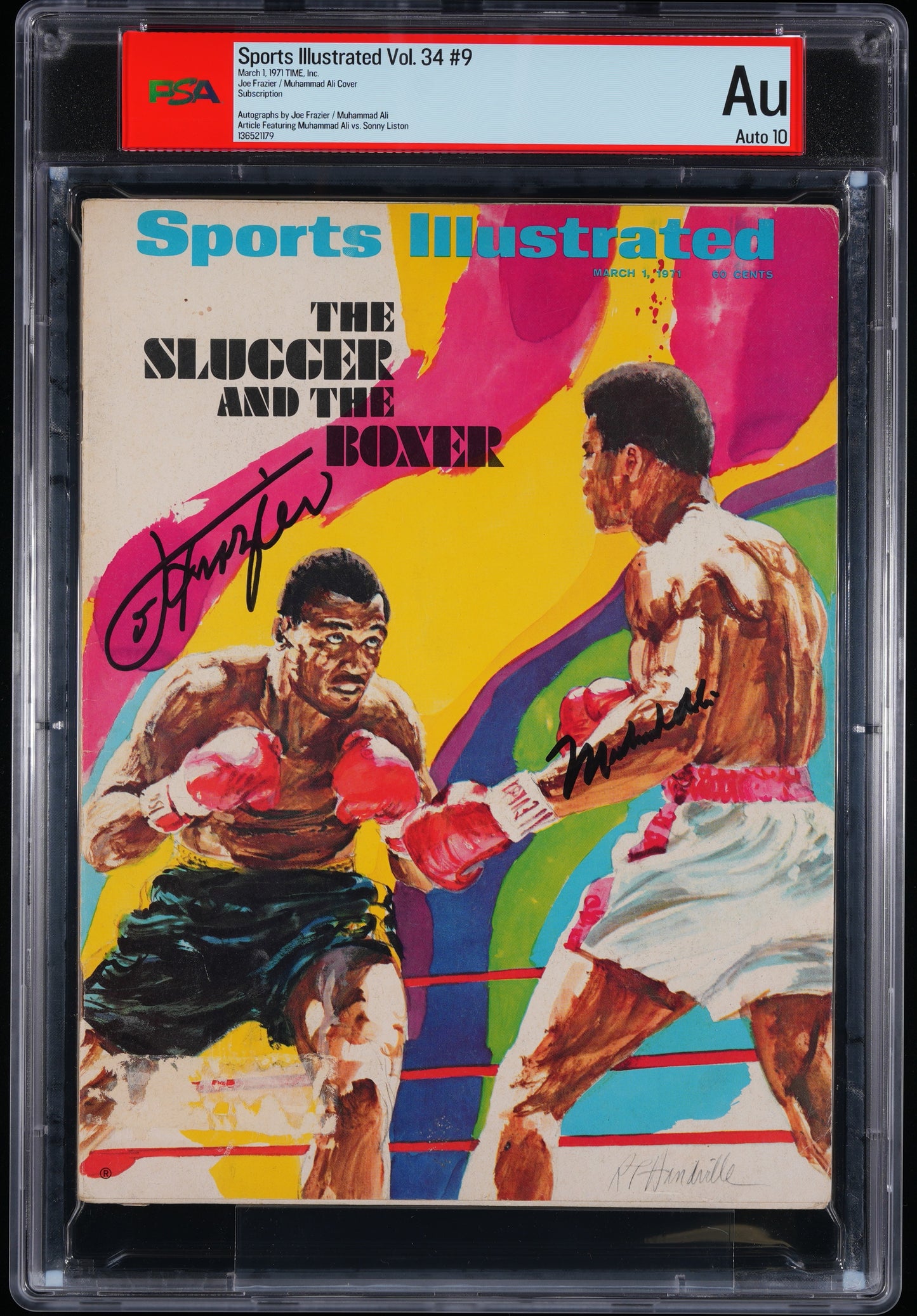Joe Frazier/Muhammad Ali Signed 1971 Sports Illustrated Magazine AUTO 10 PSA/DNA