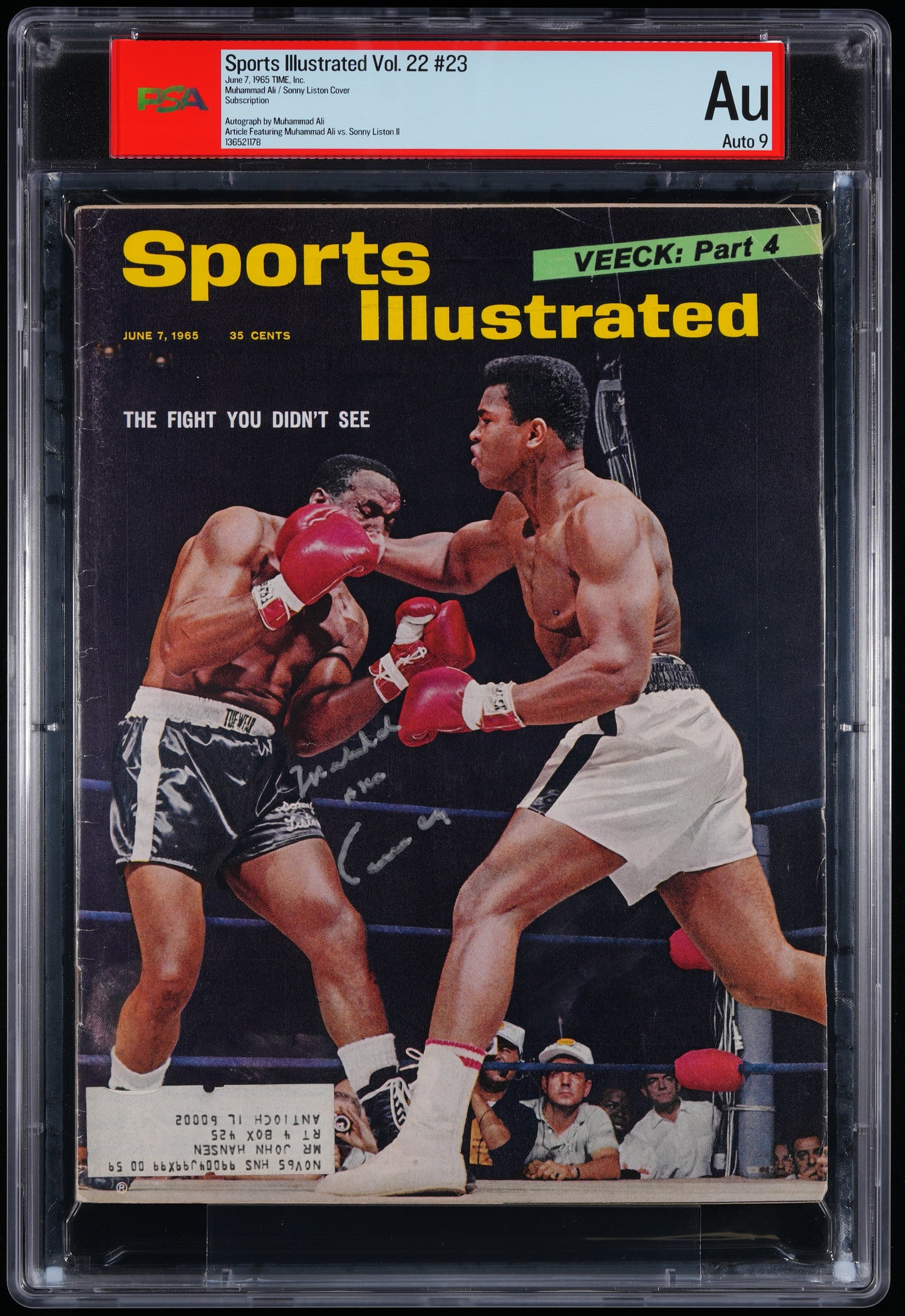 Muhammad Ali Cassius Clay Signed 1965 Sports Illustrated Magazine AUTO 9 PSA/DNA