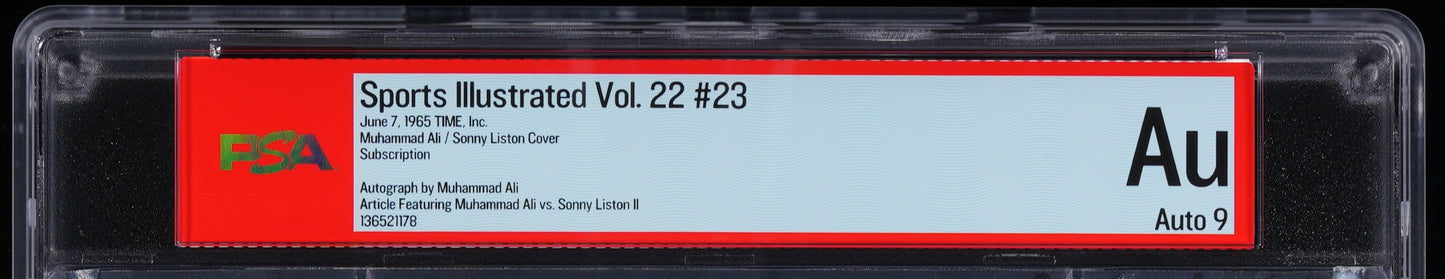 Muhammad Ali Cassius Clay Signed 1965 Sports Illustrated Magazine AUTO 9 PSA/DNA