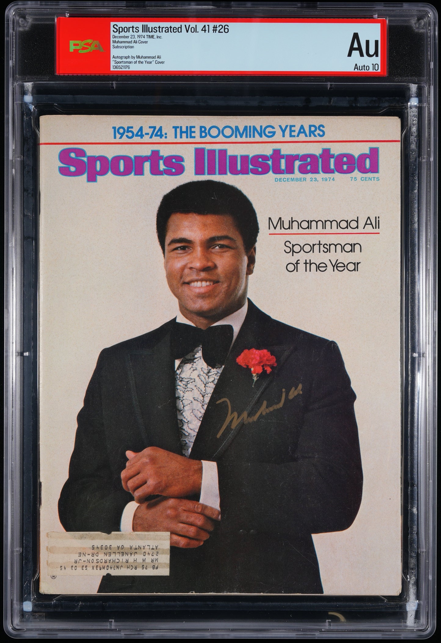 Muhammad Ali Signed/Auto 1974 Sports Illustrated Magazine AUTO 10 PSA/DNA 206056