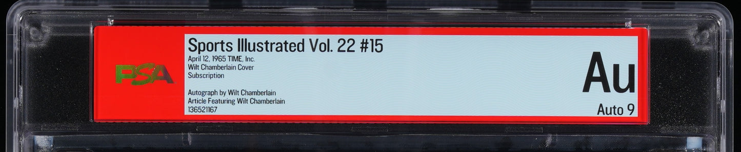 Wilt Chamberlain Signed 1965 Sports Illustrated Magazine AUTO 9 PSA/DNA 206076