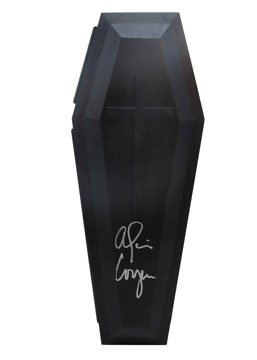 Alice Cooper Singer Signed/Inscr 16 Inch Coffin Box w/ 6 Guitar Picks JSA 204904