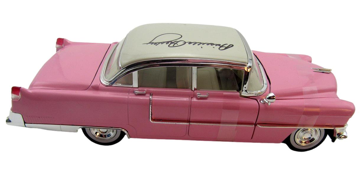 Pricilla Presley Signed 1:18 Scale 1955 Pink Cadillac Diecast Car JSA 204896