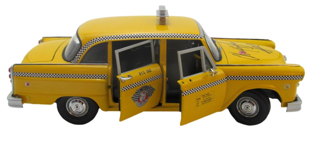 Christopher Lloyd Signed 1:18 Scale Vintage Yellow Taxi Cab Diecast JSA 204897