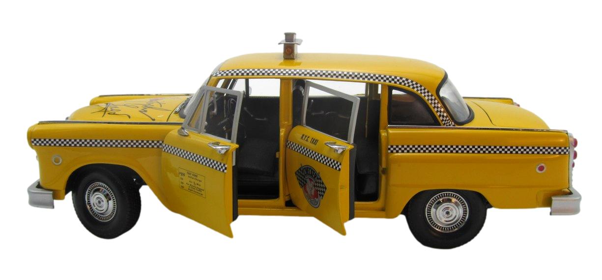 Christopher Lloyd Signed 1:18 Scale Vintage Yellow Taxi Cab Diecast JSA 204897