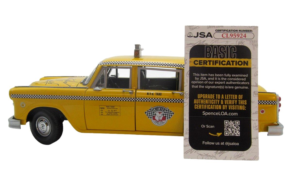 Christopher Lloyd Signed 1:18 Scale Vintage Yellow Taxi Cab Diecast JSA 204897