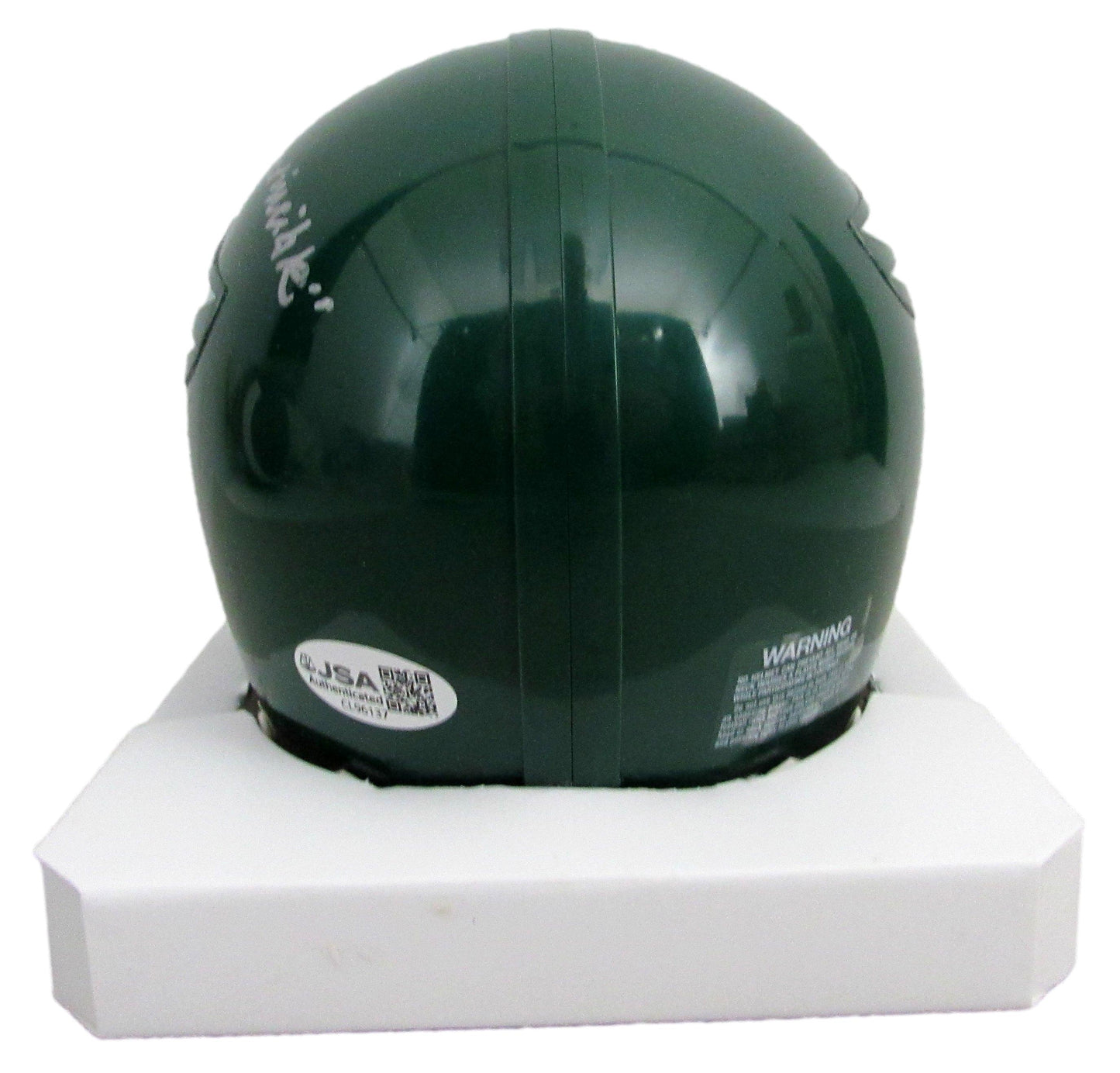 Michael Rispoli Signed/Inscr Eagles Mini Football Helmet "Invincible" JSA 207761