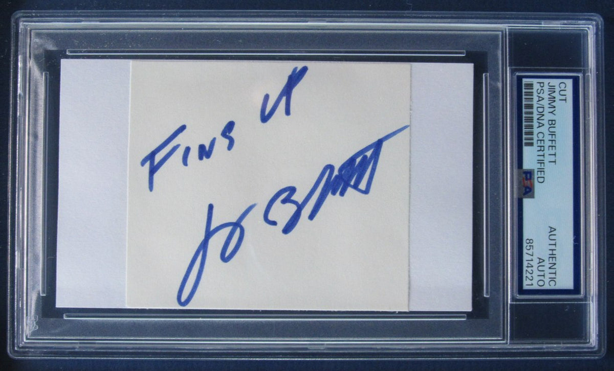Jimmy Buffett Signed Card Slabbed w/ Framed Photo Collage PSA/DNA 204939