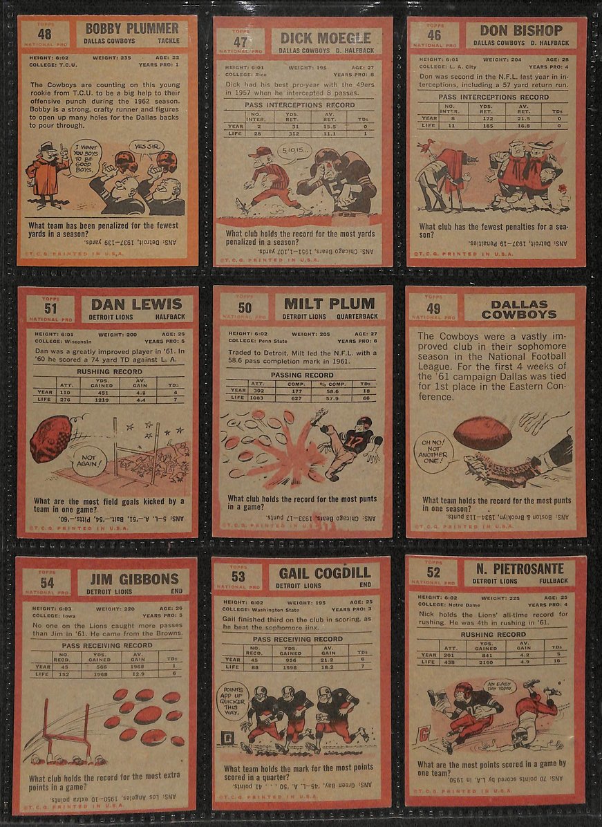 1962 Topps Football Card Complete Set (1-176) Brown Taylor Ditka Unitas 207529