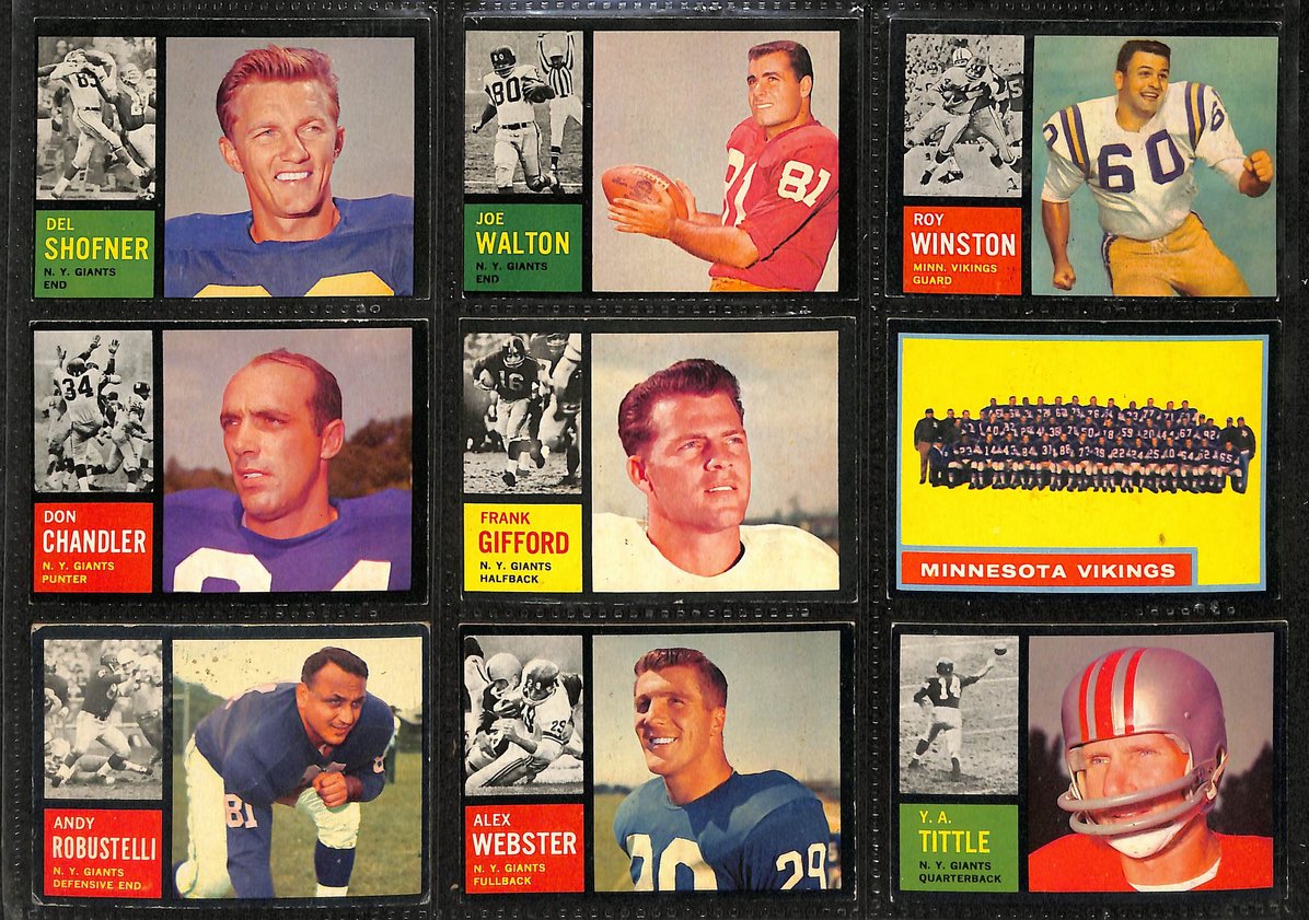1962 Topps Football Card Complete Set (1-176) Brown Taylor Ditka Unitas 207529