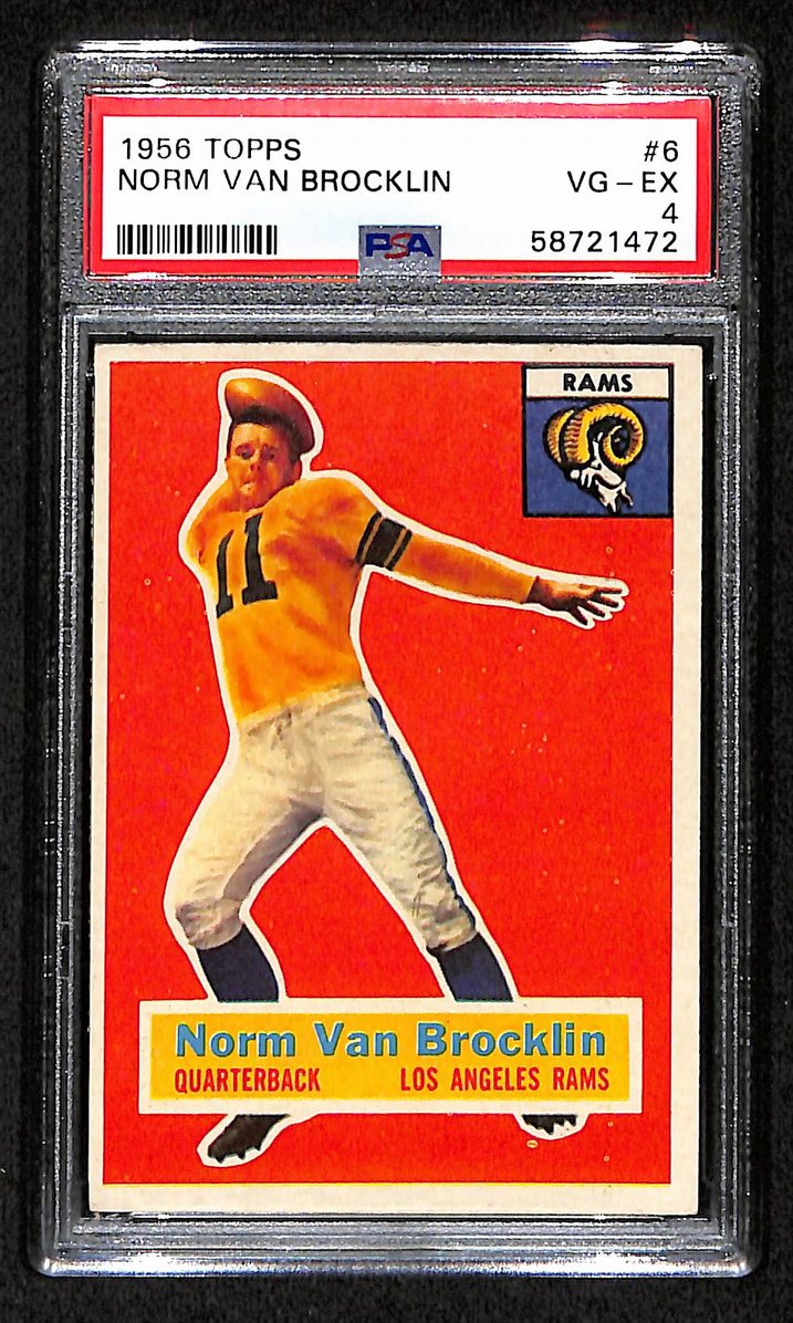 Norm Van Brocklin 1956 Topps Card # 6 Los Angeles Rams PSA 4 BA207573