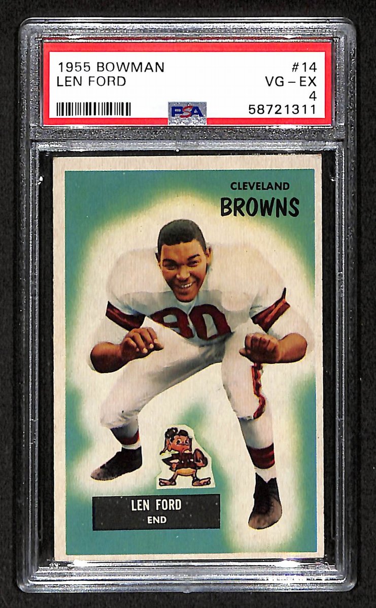 Len Ford 1955 Bowman Card # 14 Cleveland Browns PSA 4 BA207575