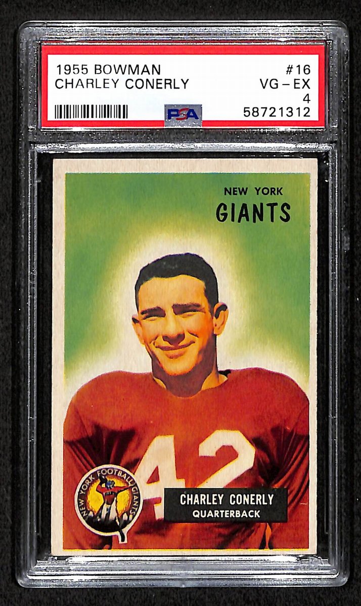 Charley Conerly 1955 Bowman Card # 16 New York Giants PSA 4 BA207576