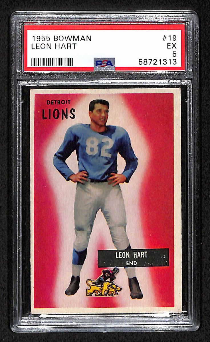 Leon Hart 1955 Bowman Card # 19 Detroit Lions PSA 5 BA207577
