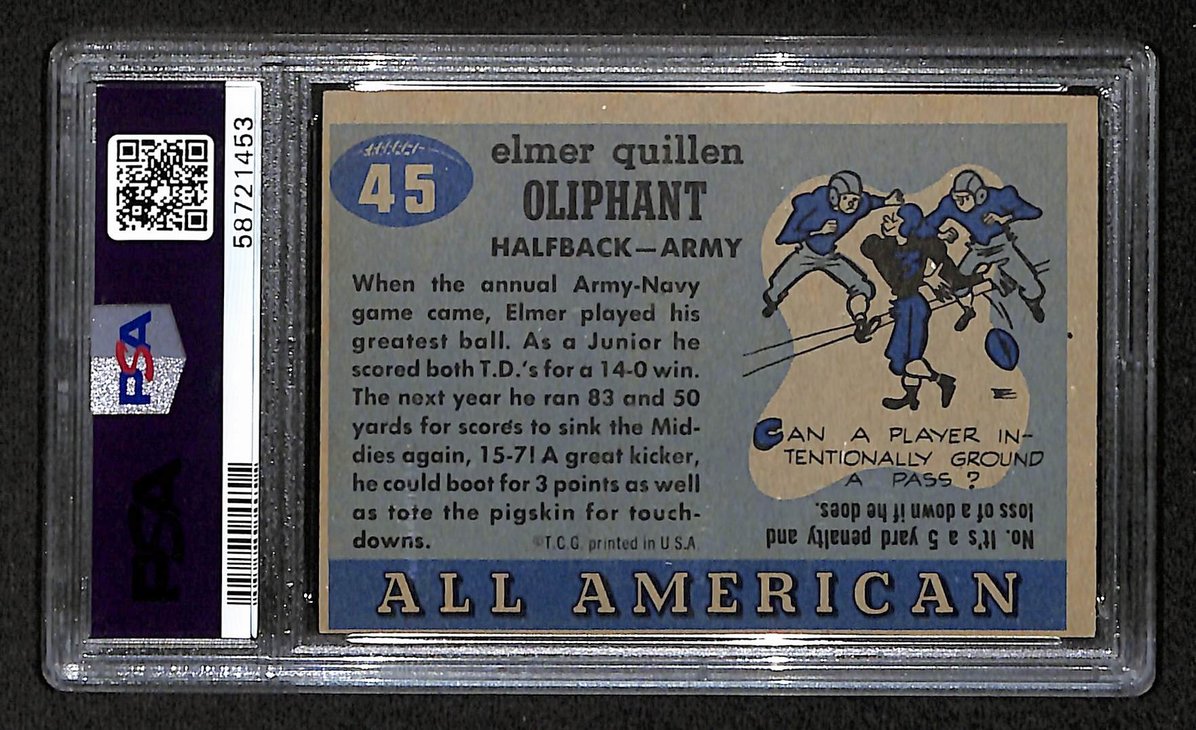 Elmer Oliphant 1955 Topps All-American Card # 45 Army PSA 4 BA207581